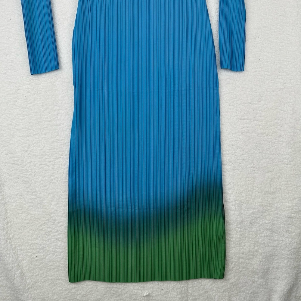 NWT Arthur Dress TDRS2201_27BGO Blue Green Long Sleeve Textured US 4 - Picture 2 of 15